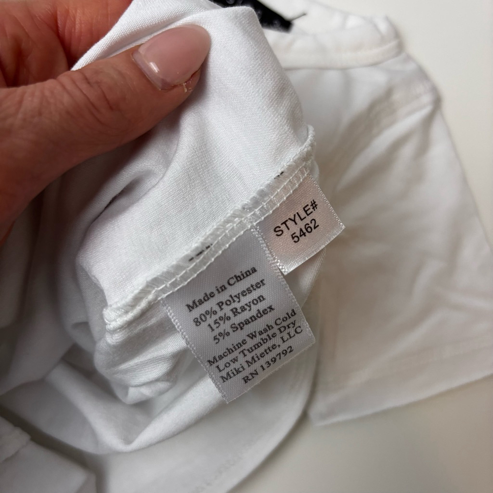 NWT Miki Miette Basics 3M White Short Sleeve tee - Picture 2 of 4